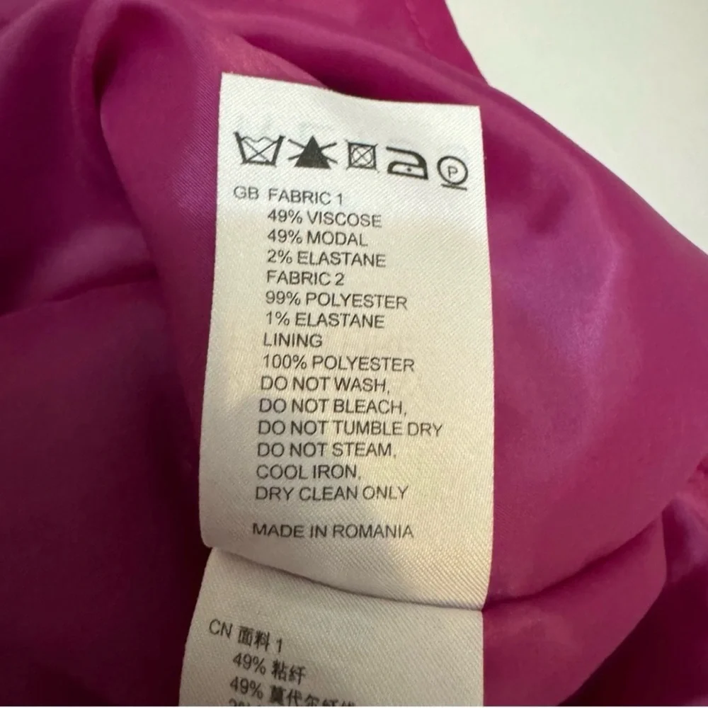 Reiss | Harmony Ruched Pocket Sleeveless Dress Pink Purple Size 4 - Picture 9 of 10